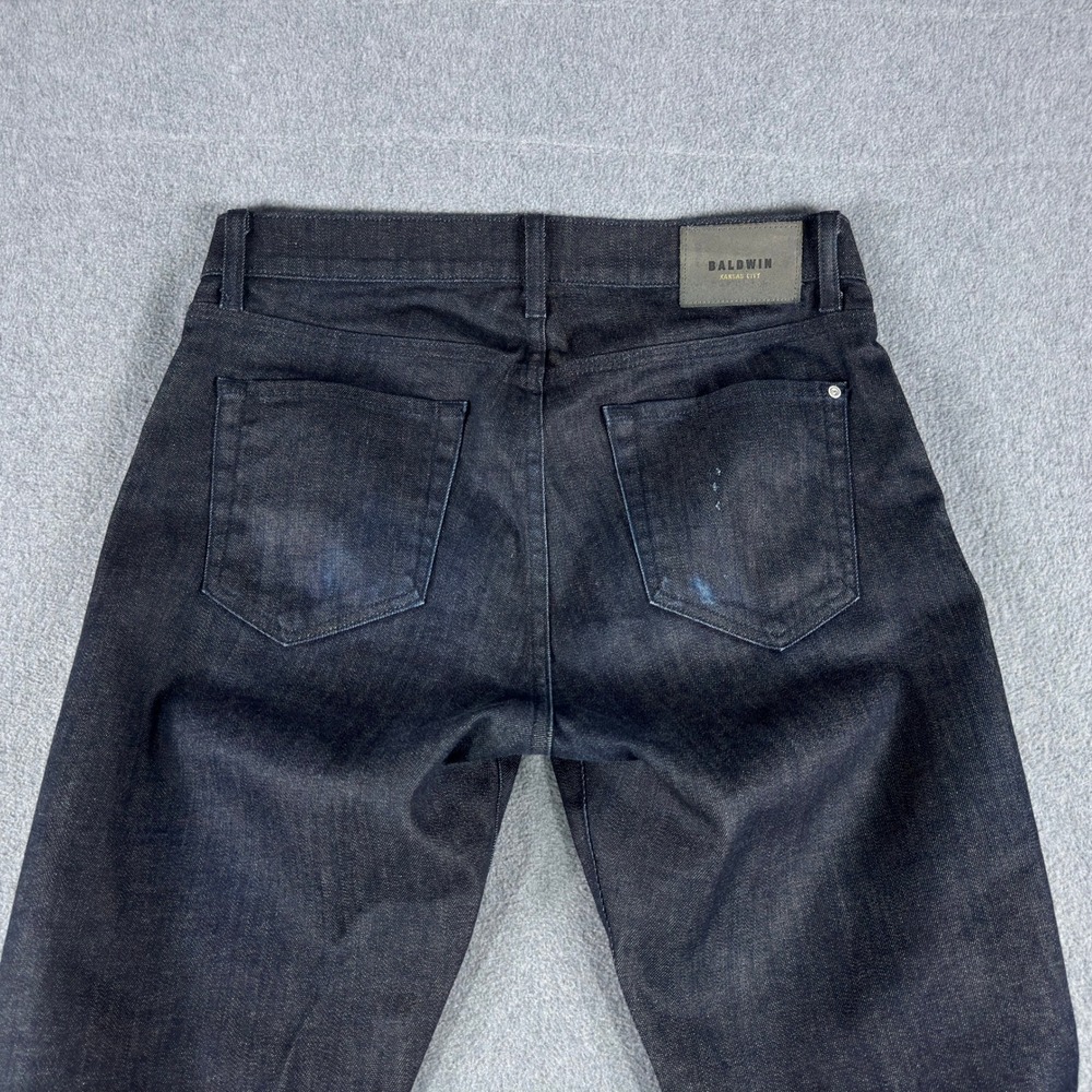 Baldwin Kansas City Brennan Modern Straight Jeans Men's 34 Dark Wash Denim USA